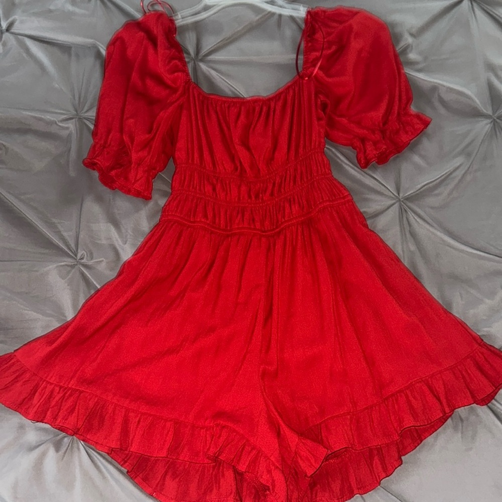 Francesca’s Red Romper Dress